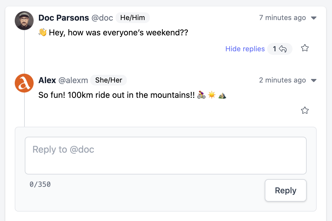 Screenshot of a conversation thread